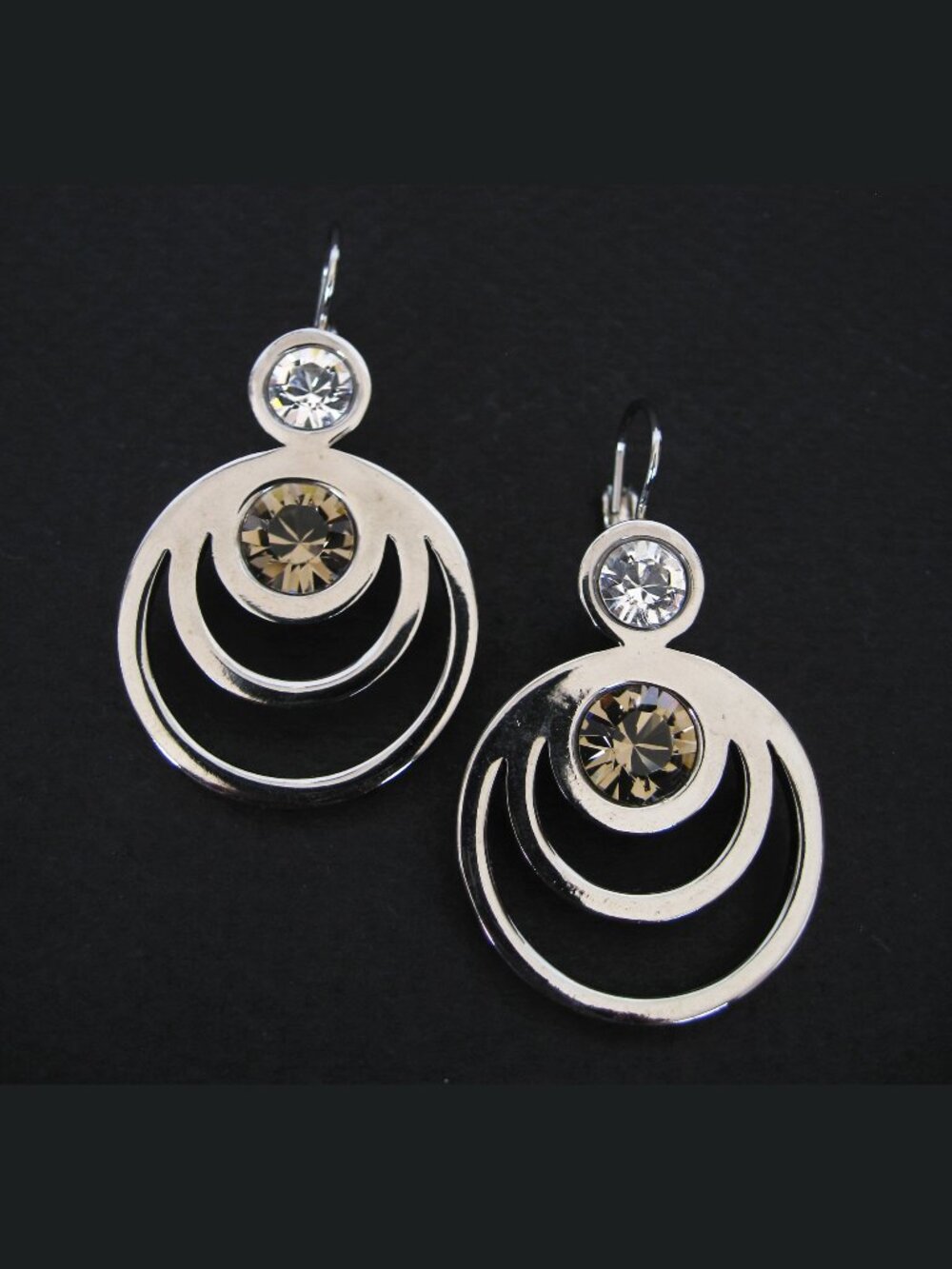 Dyrberg/Kern Beatriz Swarovski crystal earrings silver/grey